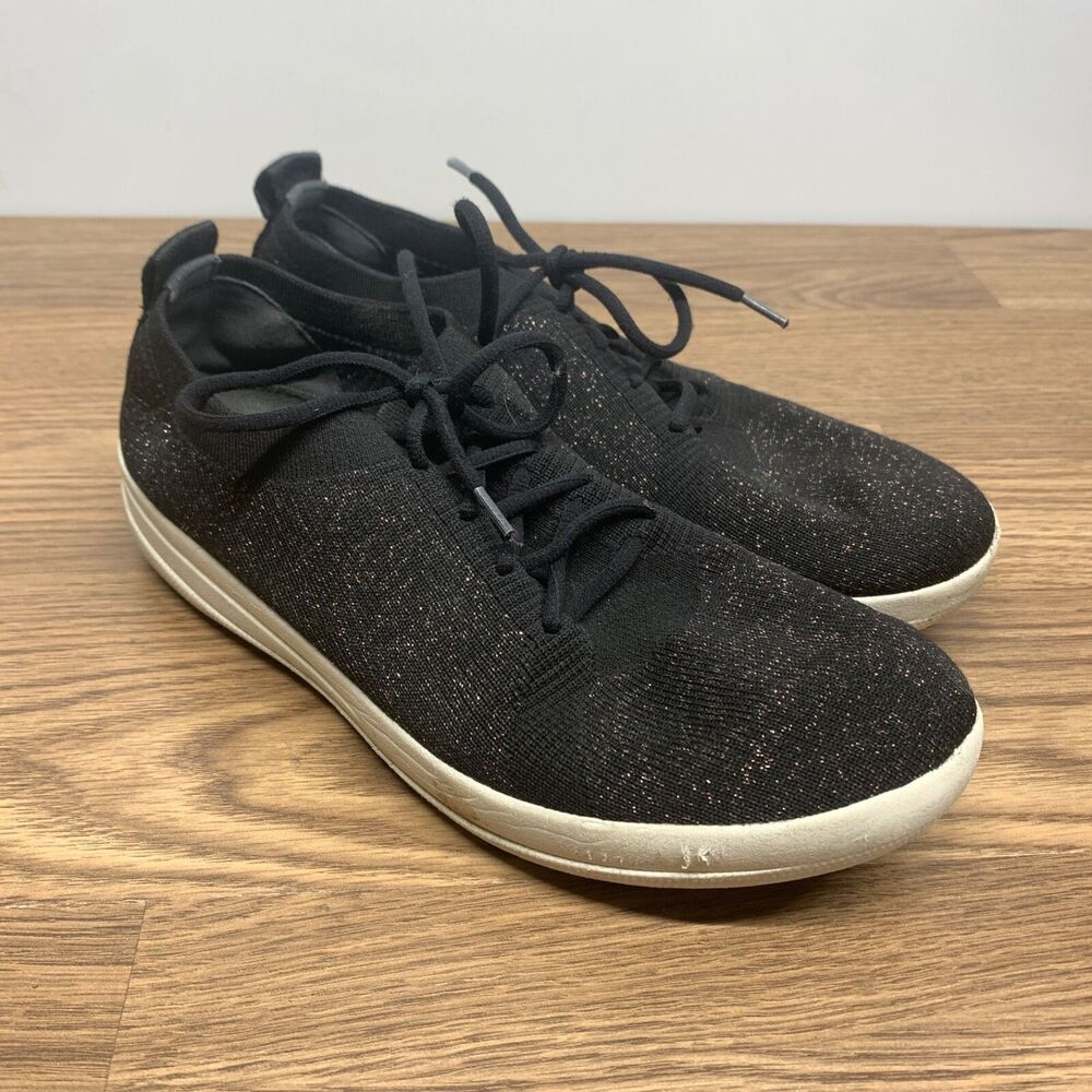 FitFlop Black Bronze Uberknit Sporty Comfort Sneaker Size 8.5 Black Shoes‎